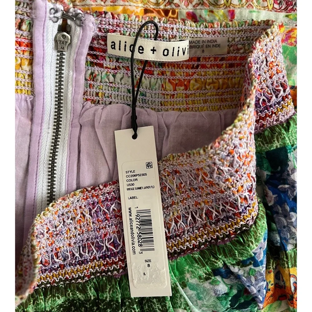 Alice + Olivia Jojo Tiered Ruffle Miniskirt in Vintage Summer Lavender - Picture 12 of 13